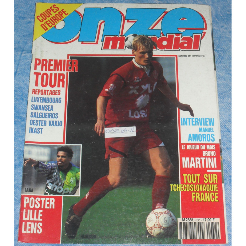 Revue de football Onze Mondial n° 32 - Septembre 1991