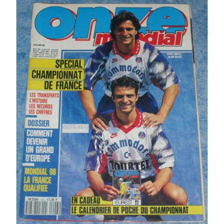 Revue de football Onze Mondial n°43 - Août 1992