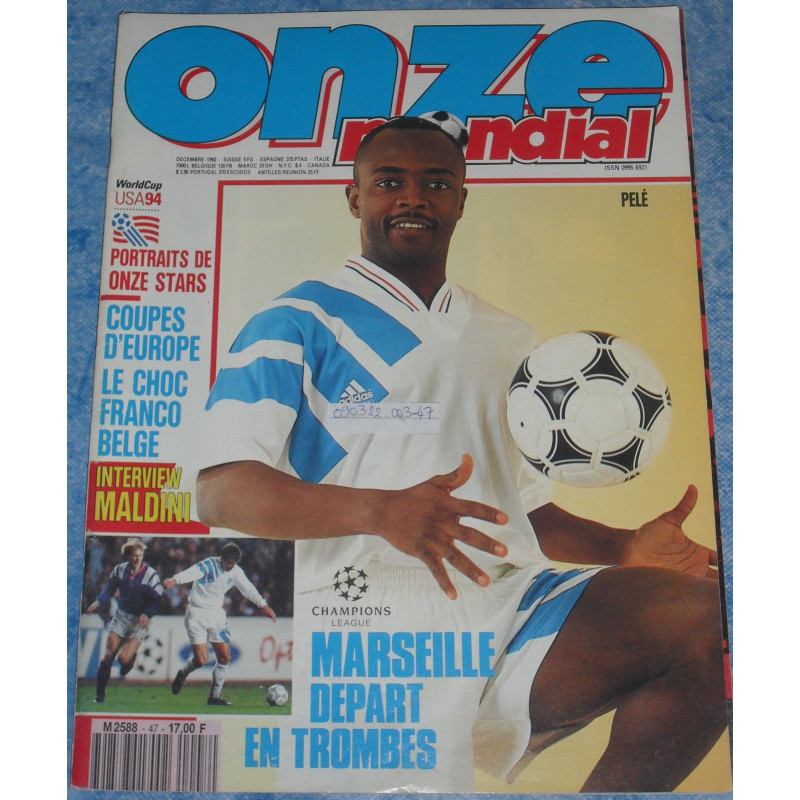 Revue de football Onze Mondial N°47 - décembre 1992