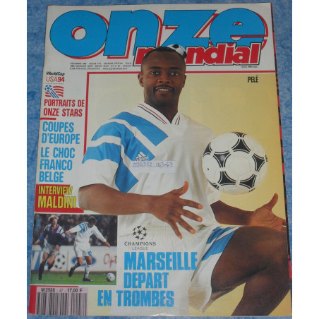 Revue de football Onze Mondial N°47 - décembre 1992