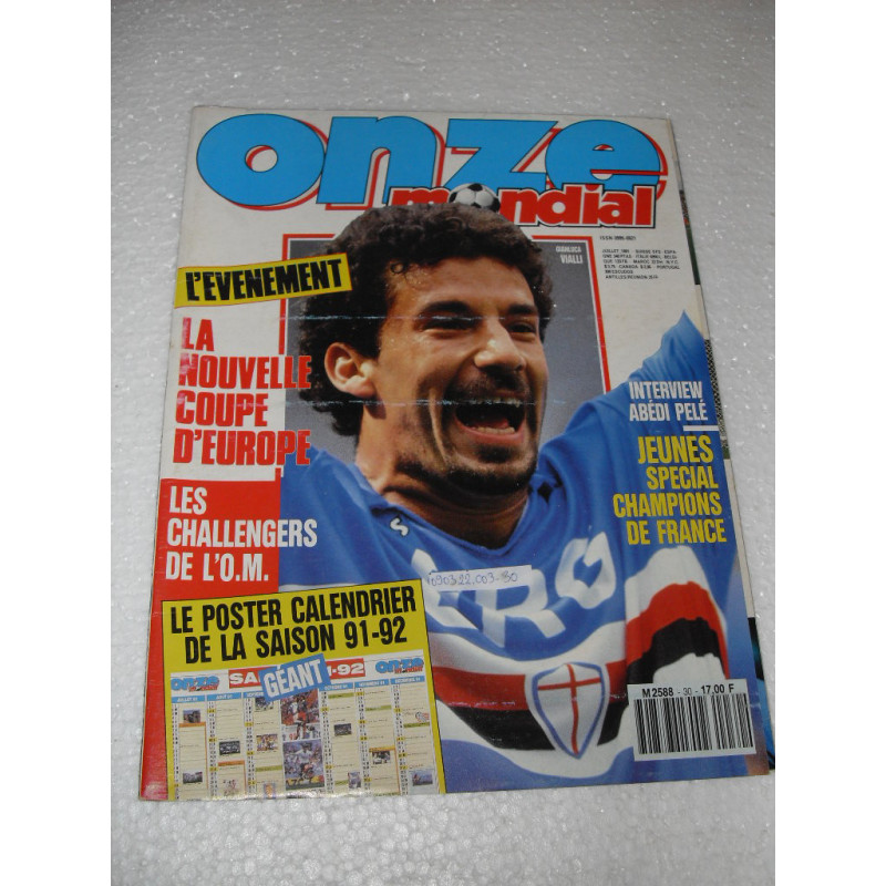 Onze Mondial N°30 Du 01-07-1991 [Revue de Football]